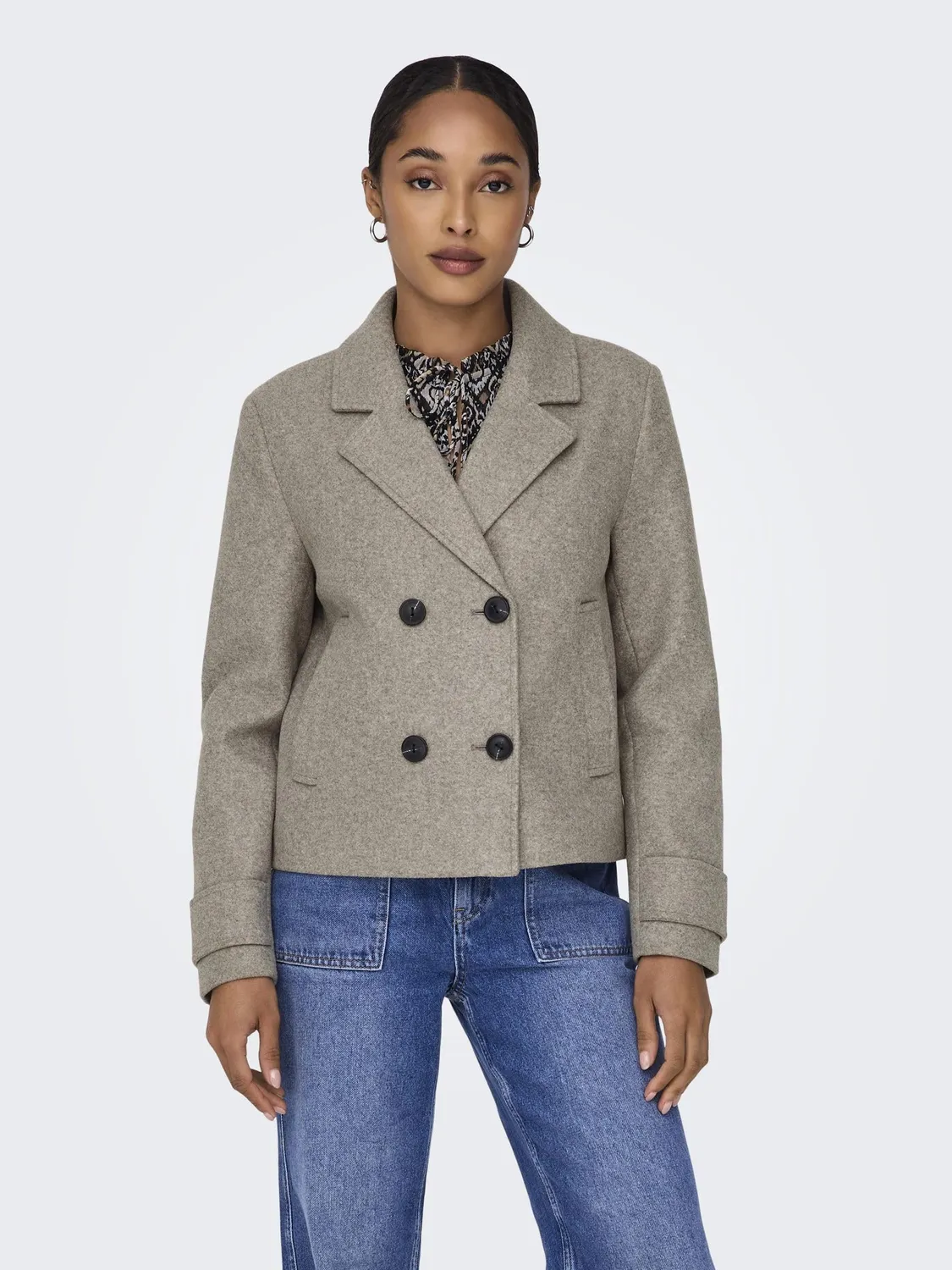 ONLY ONLFREJA Coat Cappotto Mocha Meringa melange