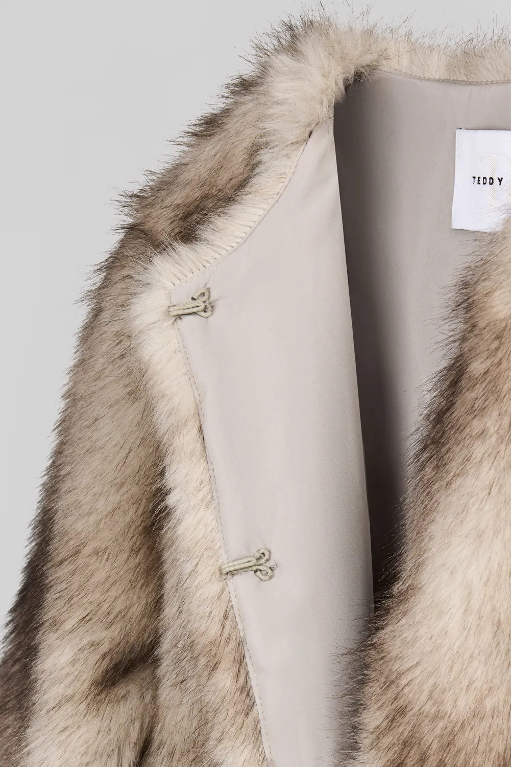Teddy Smith M-Valou cappotto avorio pelliccia sintetica