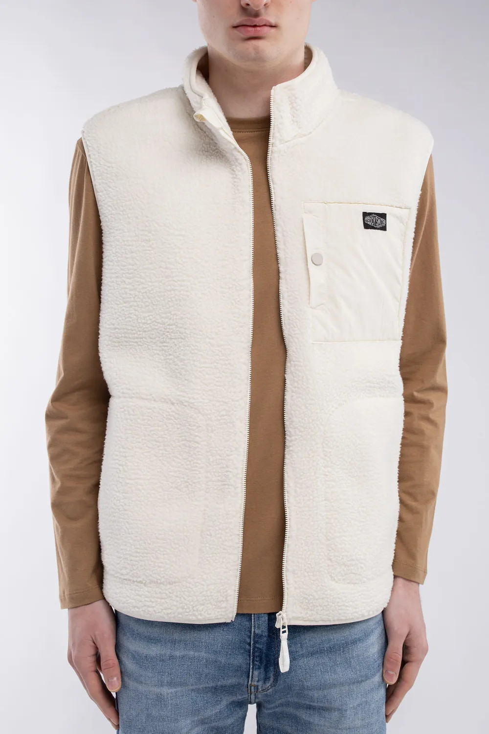 Teddy Smith B-Field gilet avorio uomo sherpa