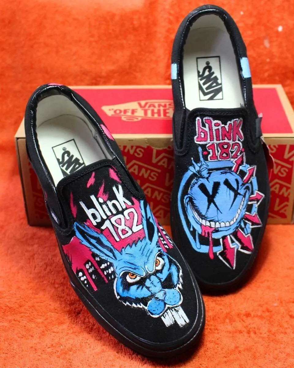 Vans Slip-On Blink 182 sneakers dipinte a mano