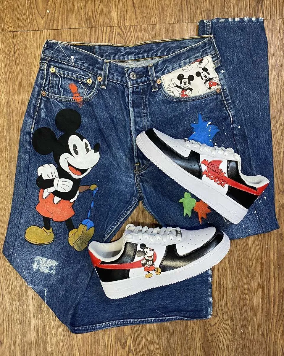 Never Say Never Air Force 1 Topolino scarpe dipinte