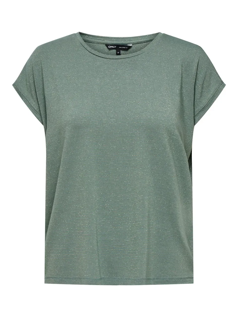 ONLY Maglia Donna Righe Brillantini scollo rotondo nera