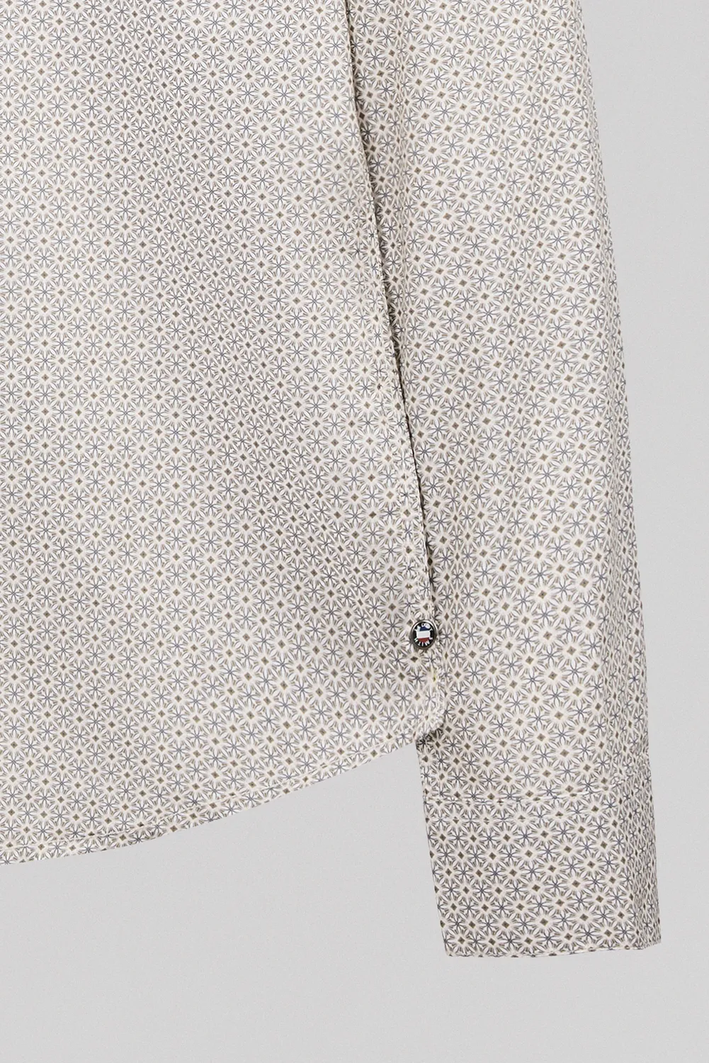Teddy Smith Carton Camicia Uomo Slim Cream Stampa