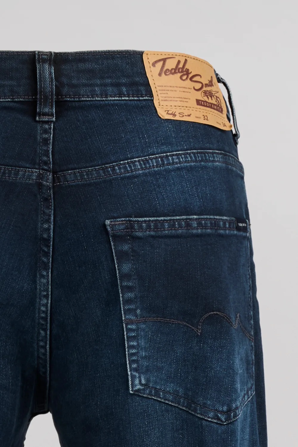 Teddy Smith Reg L34 jeans uomo blu scuro cotone