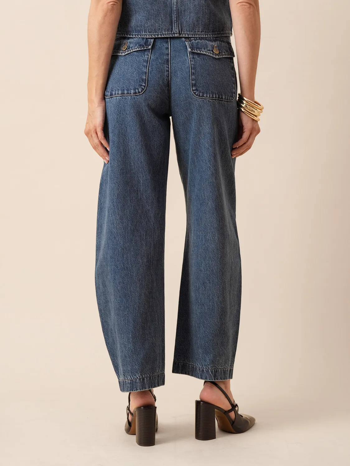 Oraije Barry jeans barrel blu stone cotone