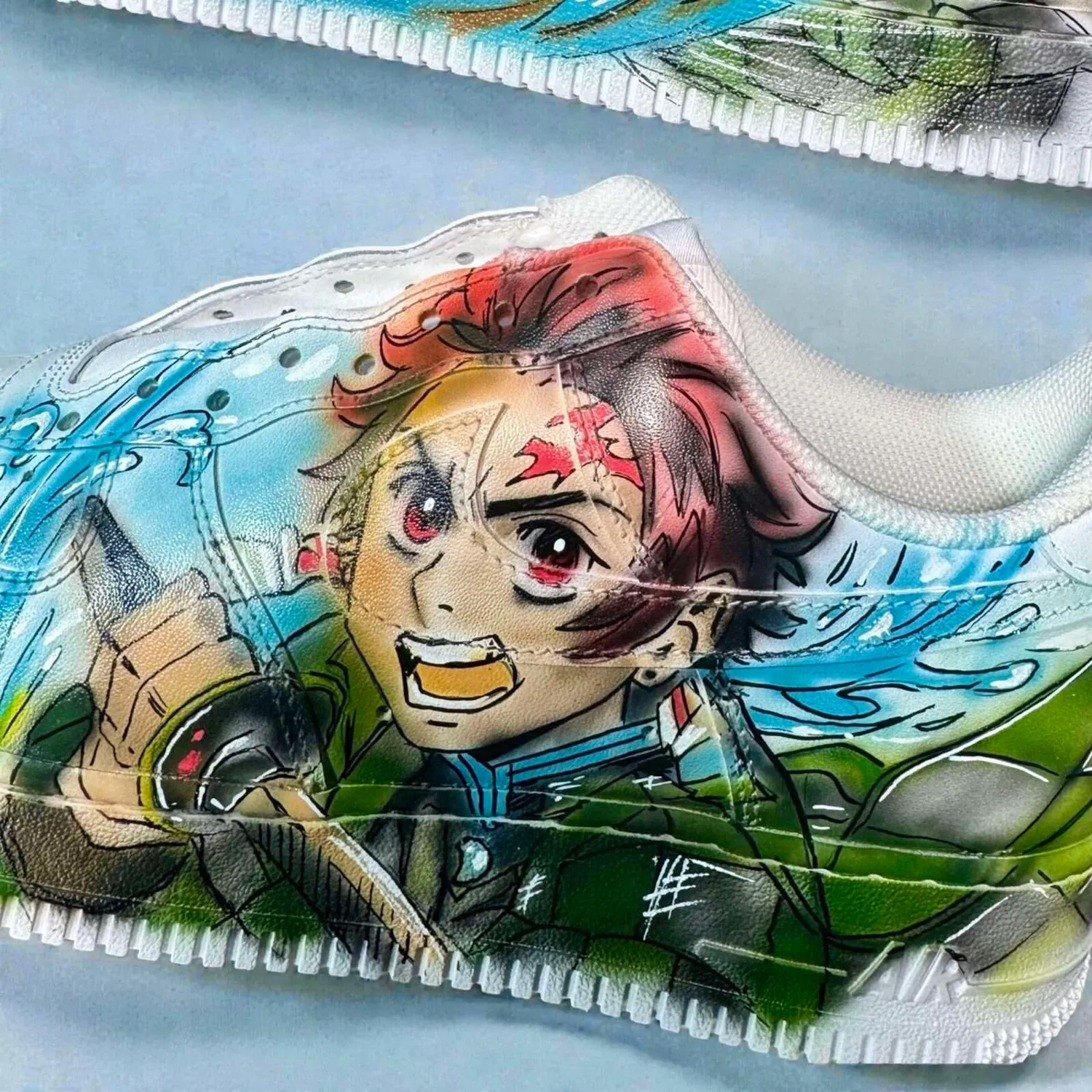 Never Say Never Air Force 1 Demon Slayer Sneakers Dipinte Mano
