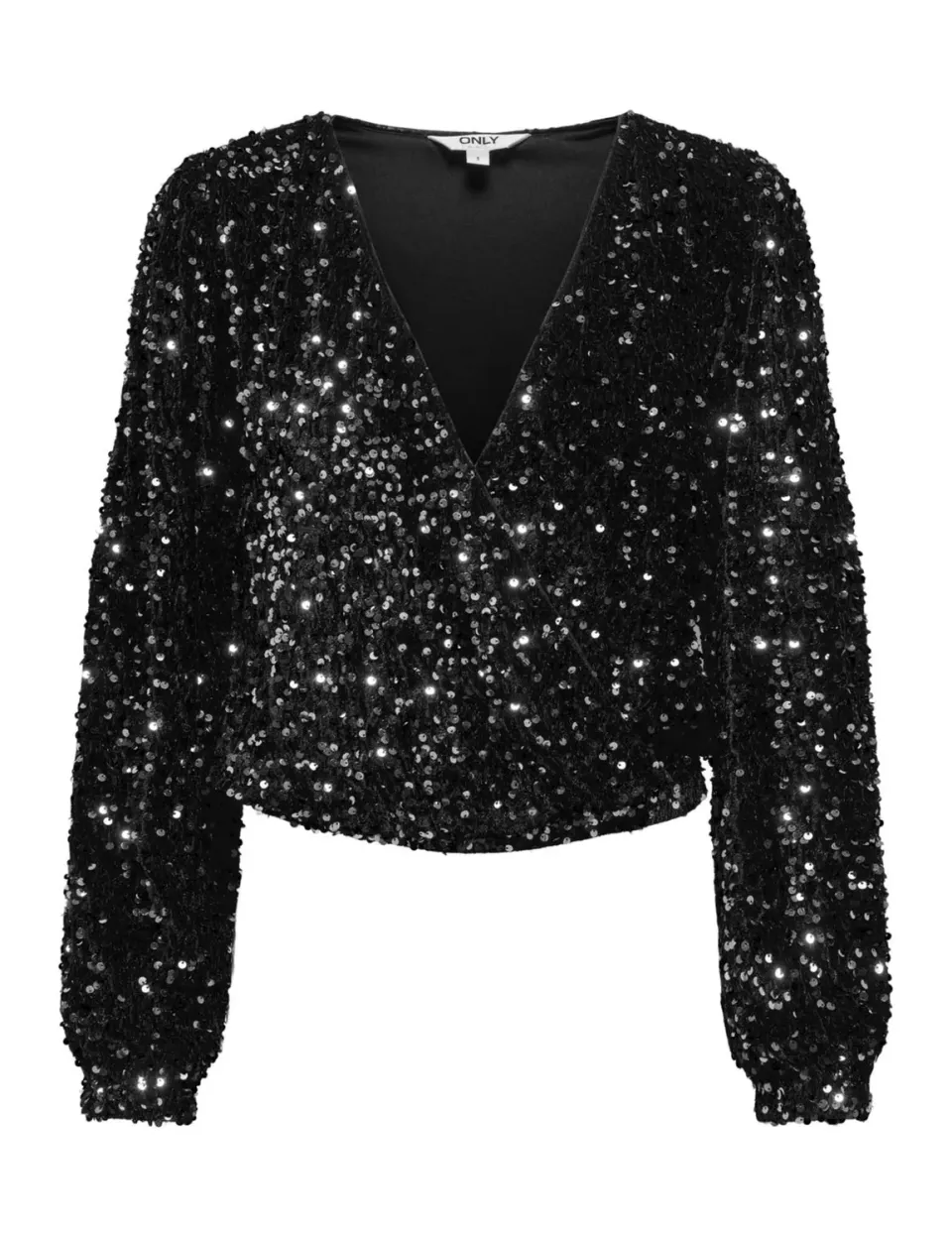 ONLY Onlanika Sequin LS top S finto incrocio
