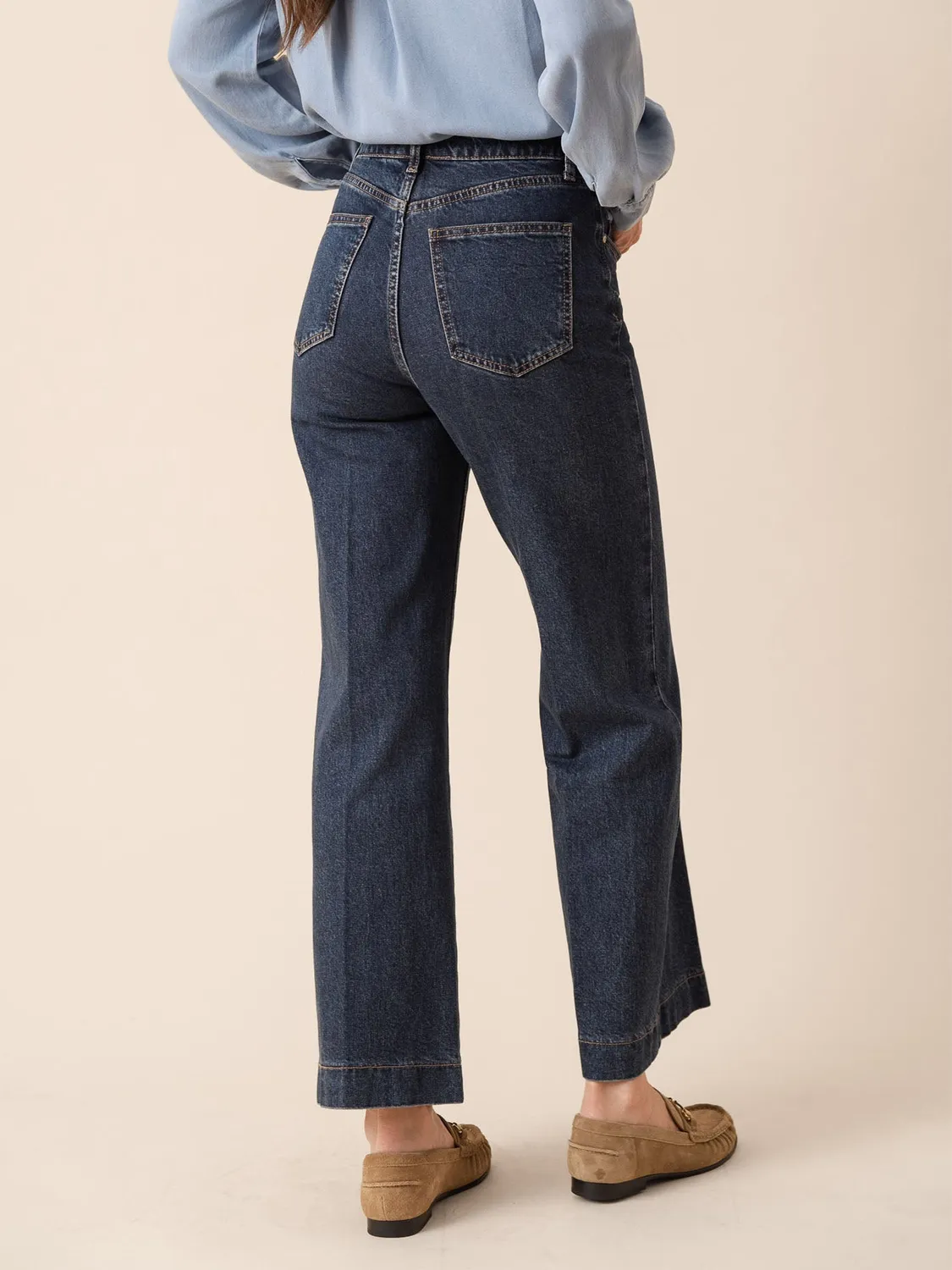 Oraije Vienna jeans wide blu scuro cotone regular