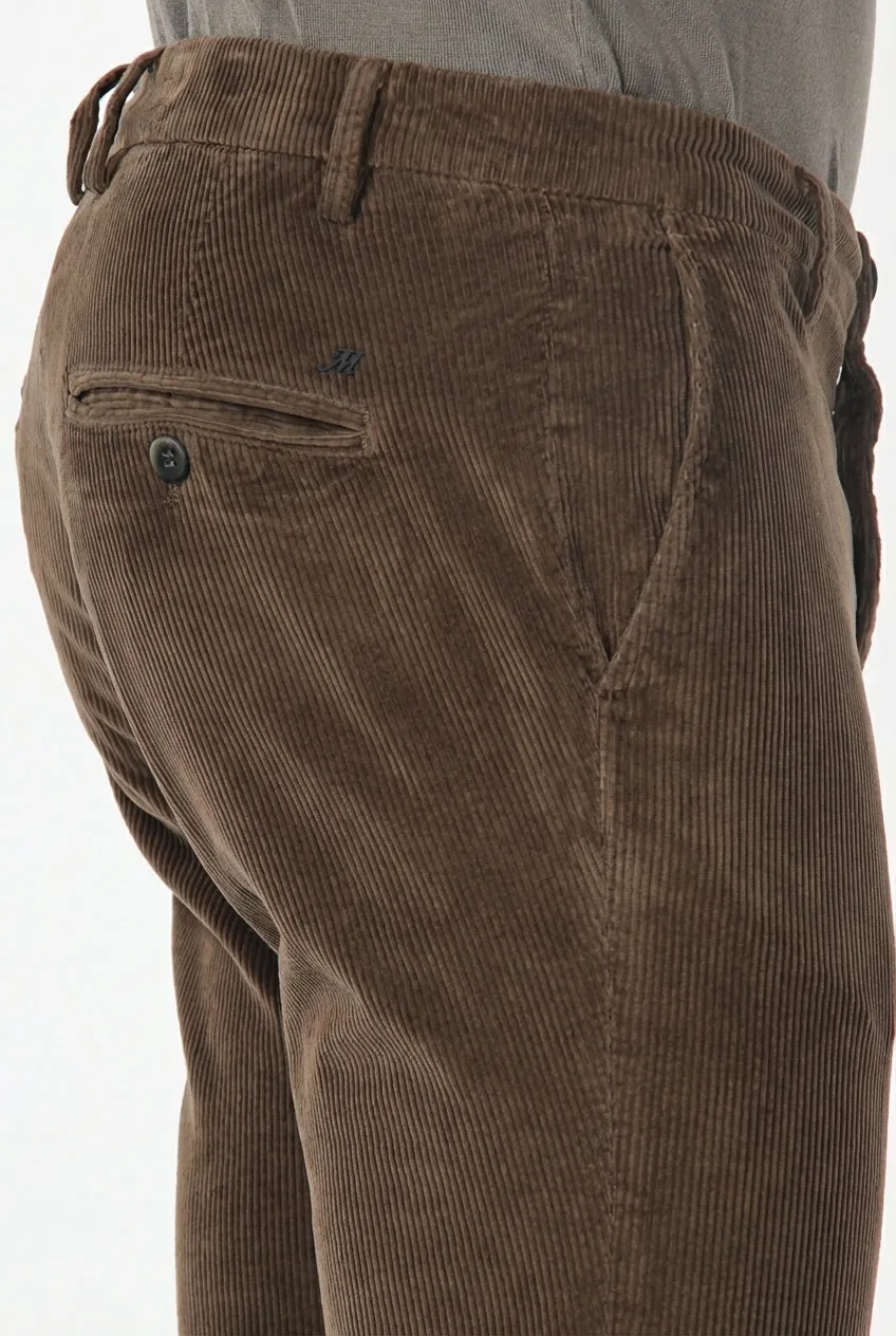 Mason's Milano chino uomo velluto marrone extra slim 500 righe
