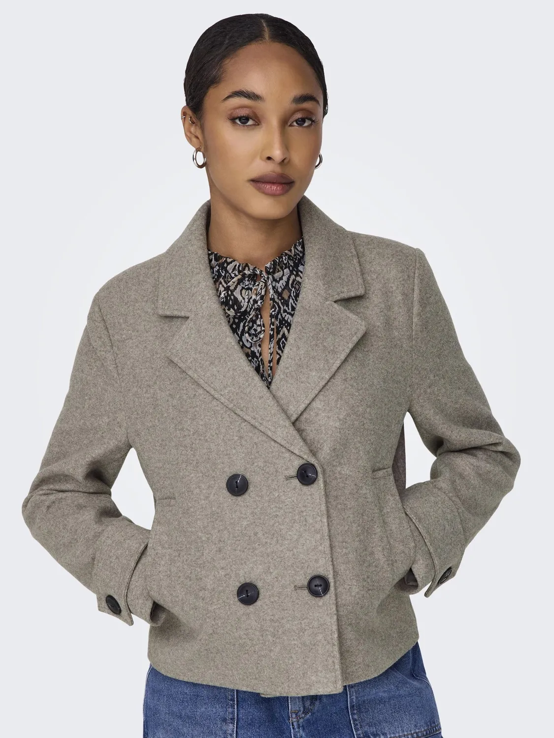 ONLY ONLFREJA Coat Cappotto Mocha Meringa melange