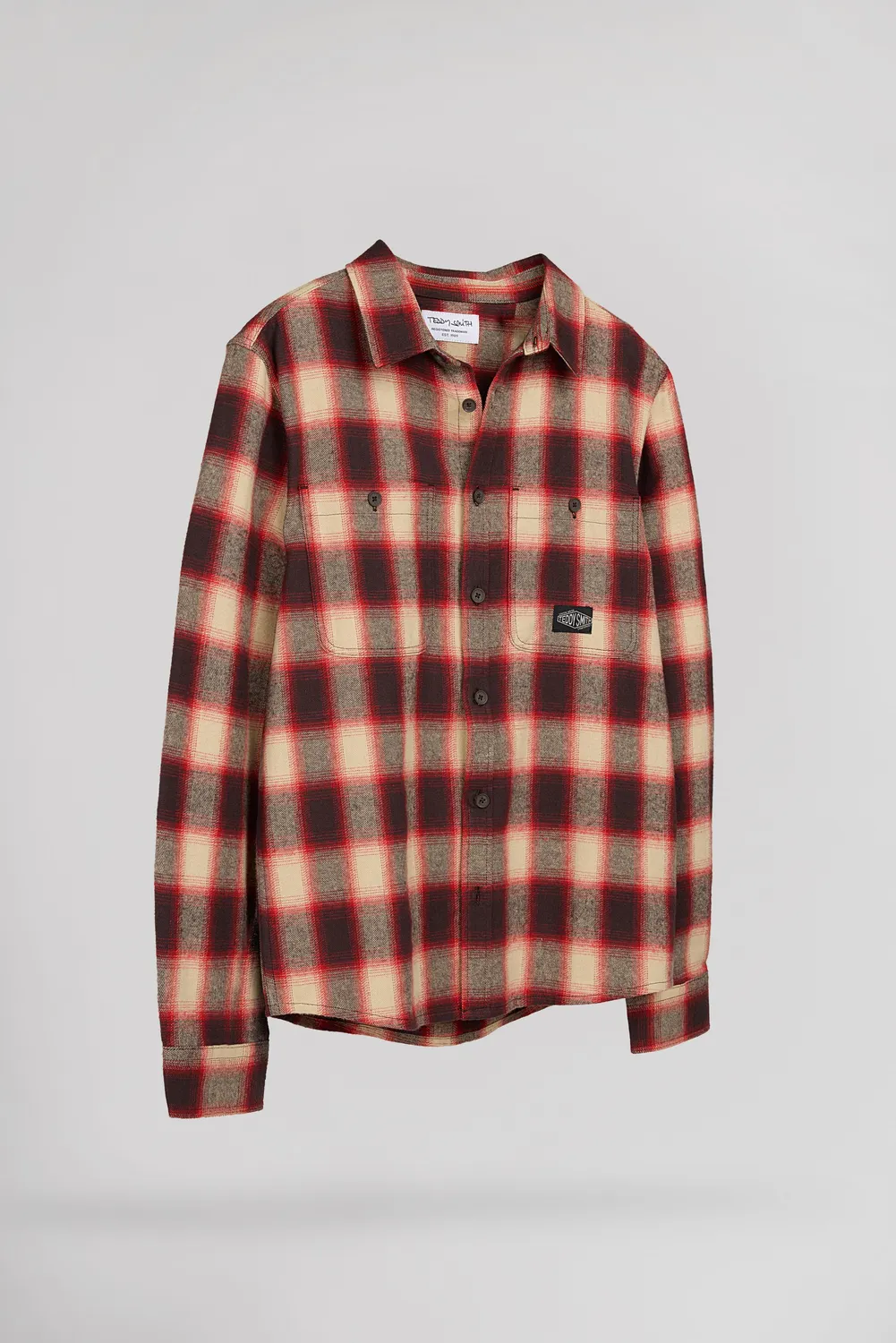 Teddy Smith C-Antho ML camicia flanella rosso vivo bambino
