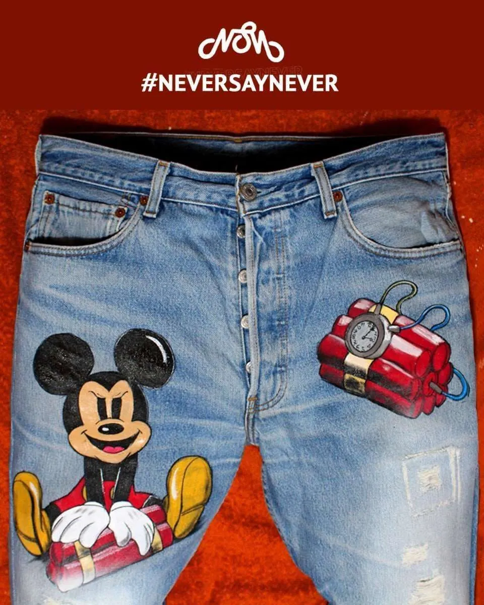 Levi's Vintage Topolino Bad Dinamite jeans dipinti a mano
