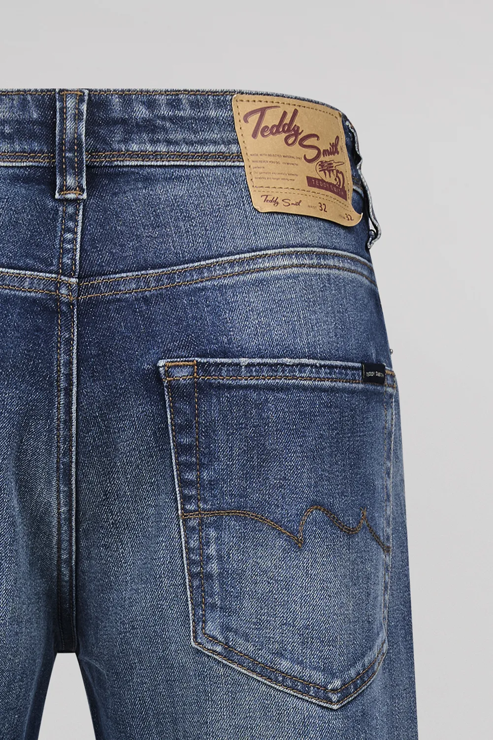 Teddy Smith REG L32 Dark Blue Stone Jeans Uomo Dritto