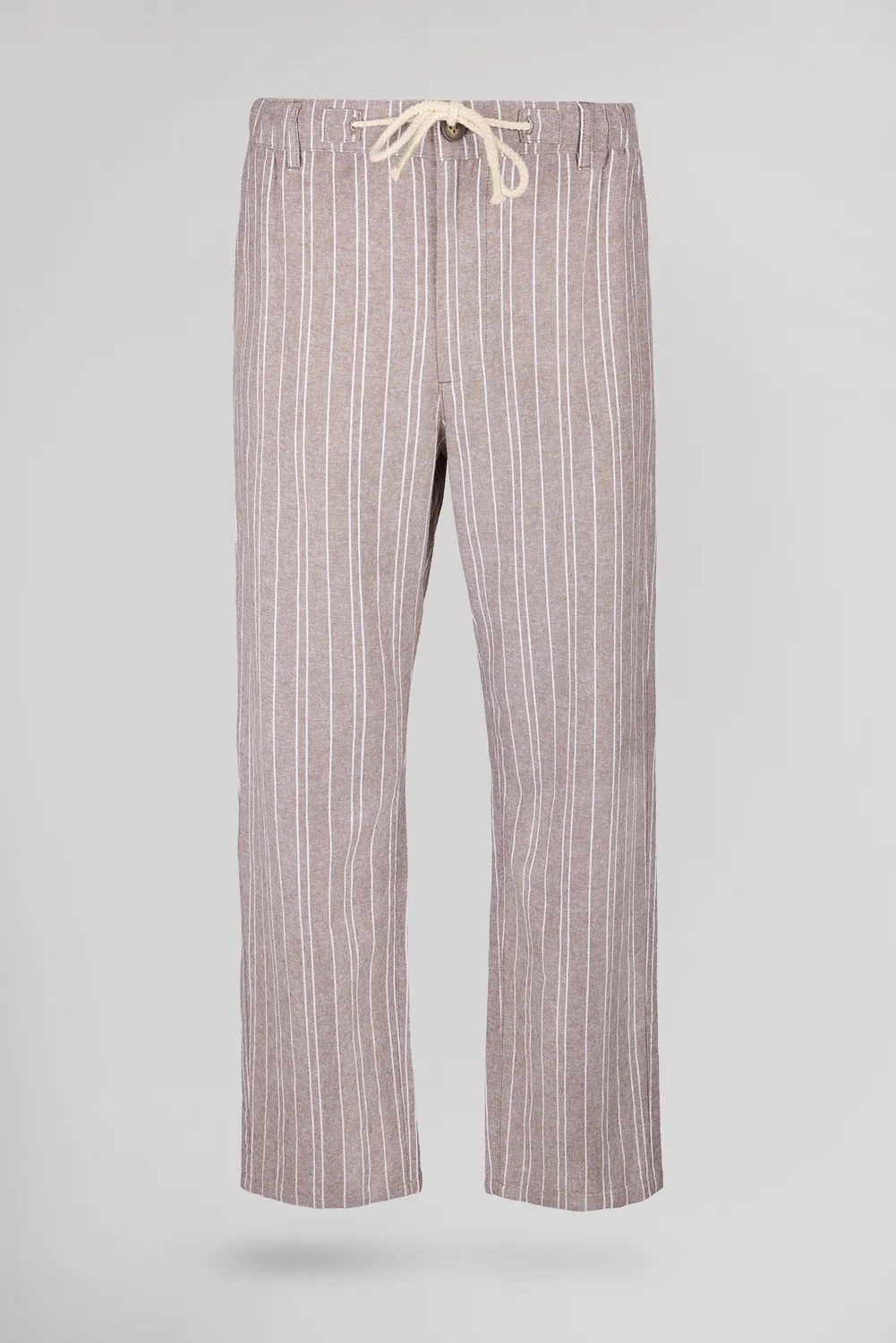 Teddy Smith P-Darius Lin pantaloni lino rigati marrone