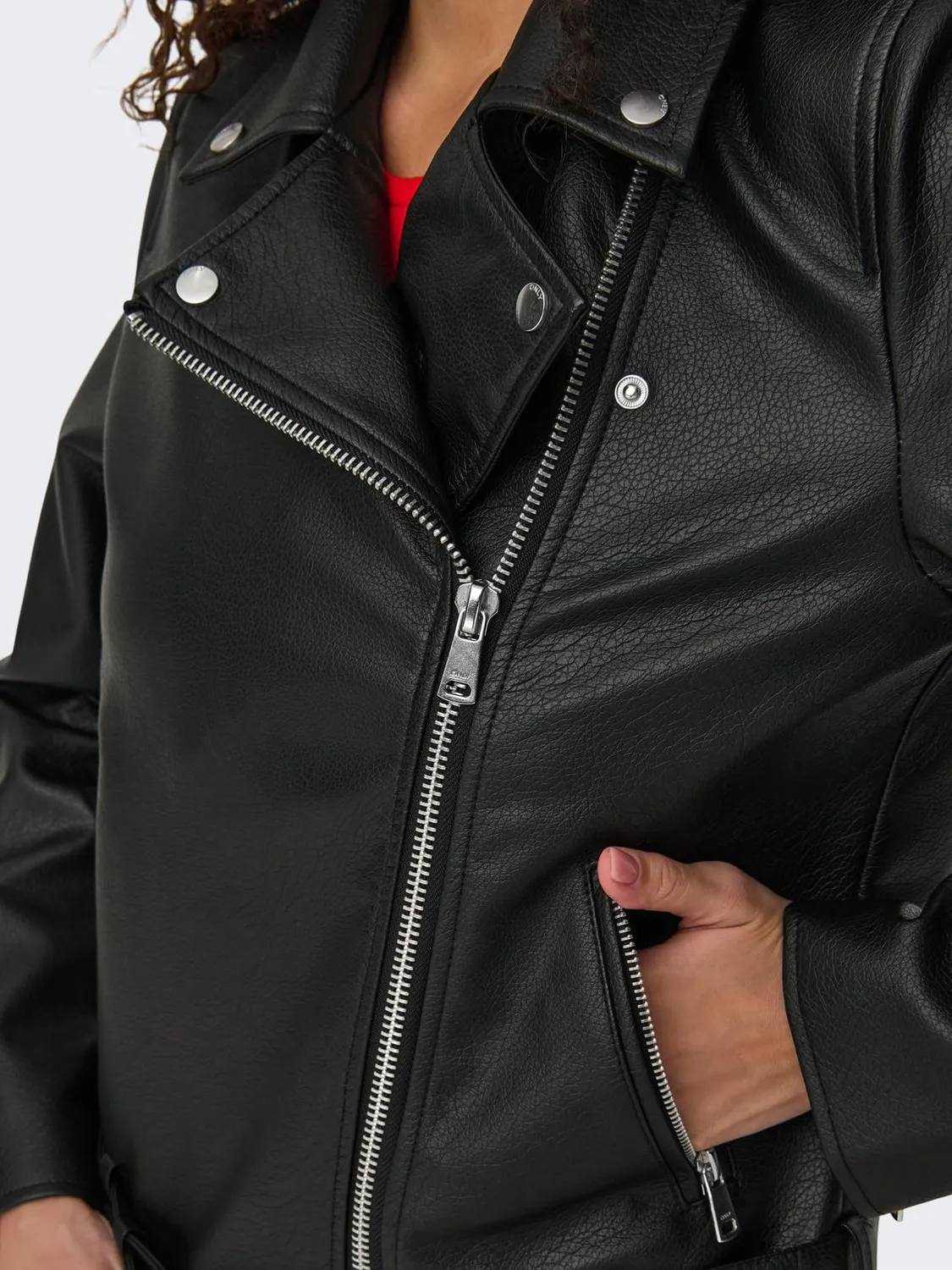 ONLY Onlmille Giacca Donna L finta pelle biker