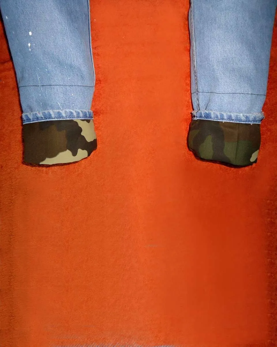 Never Say Never Levi's jeans vintage teschi camouflage