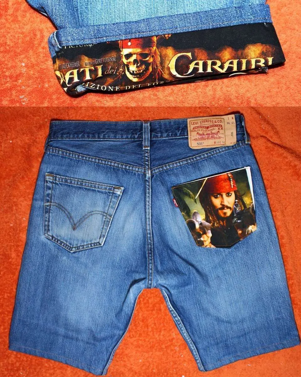 Never Say Never Levi's Vintage Johnny Depp bermuda jeans pirati