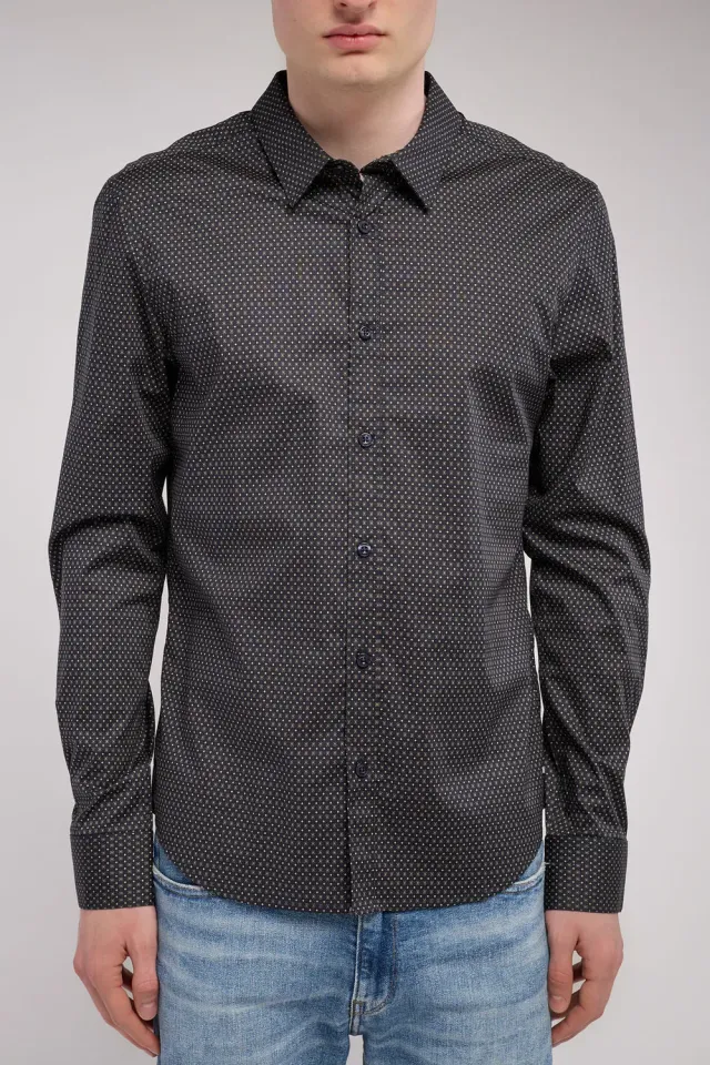 Teddy Smith Carton ML camicia blu navy stretch