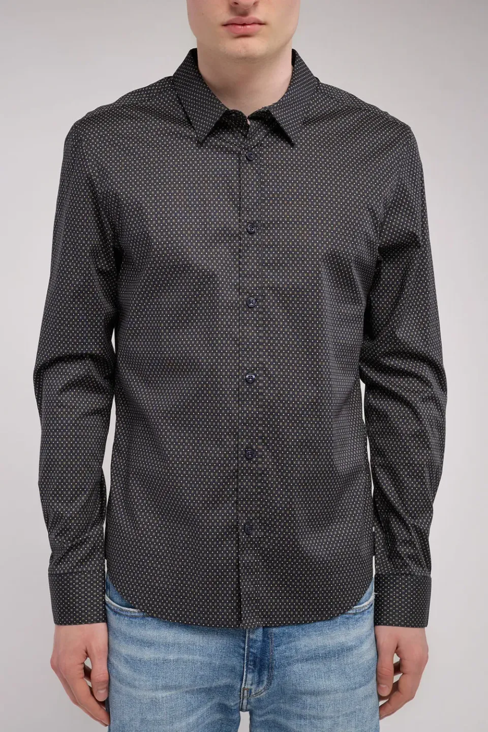 Teddy Smith Carton ML camicia blu navy stretch