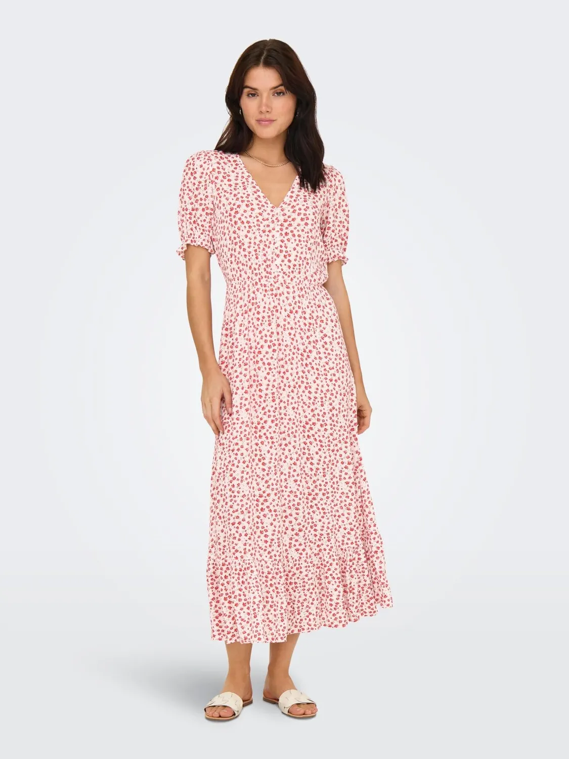 ONLY Onlchianti S/S Long Dress Wvn Noos maxi abito M