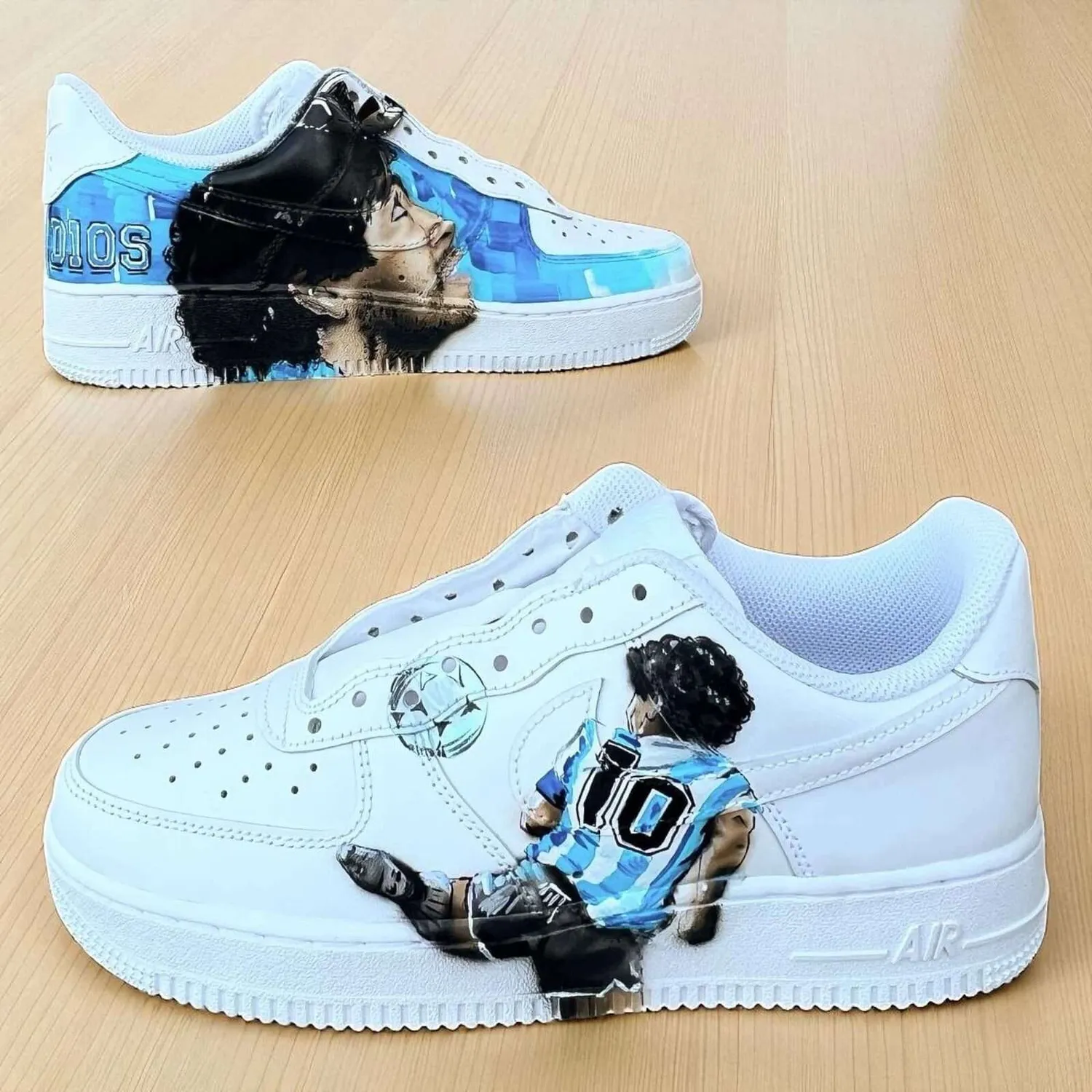 Never Say Never Air Force 1 D10S Maradona Sneakers Dipinte Mano