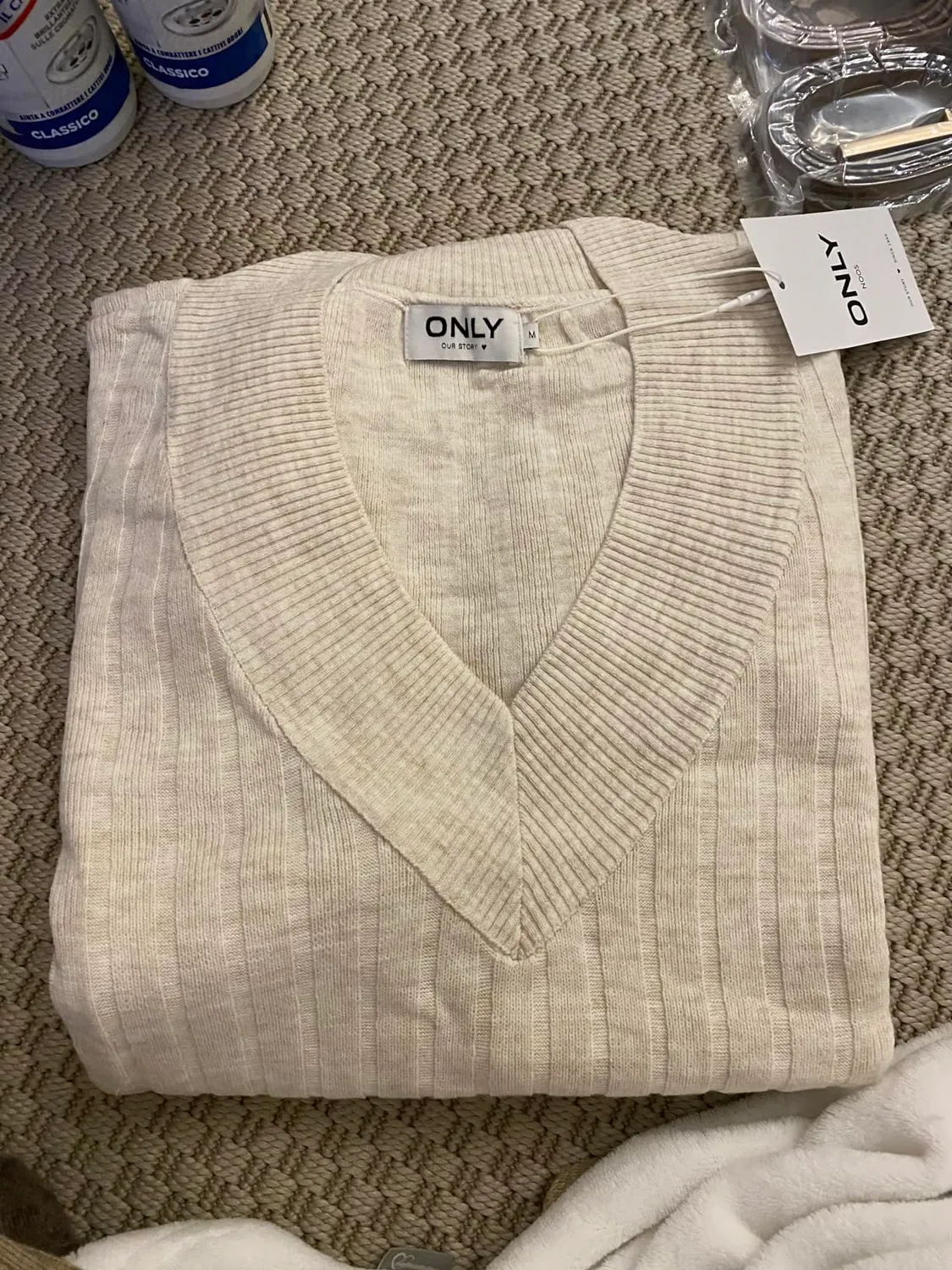 ONLY Onlnew abito midi maglia manica lunga coste