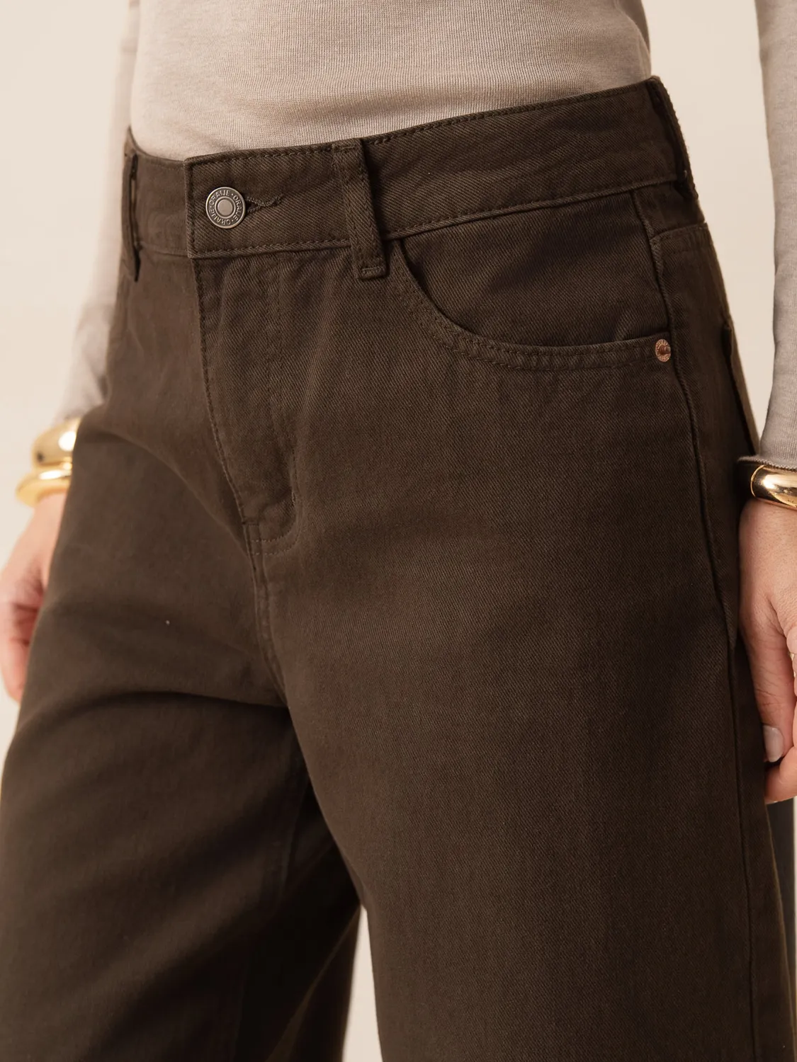Oraije Bony jeans barrel cioccolato