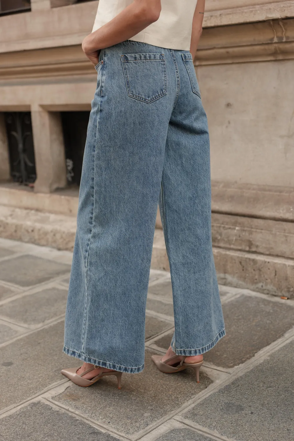 Oraije Giovani jeans palazzo denim blu vintage