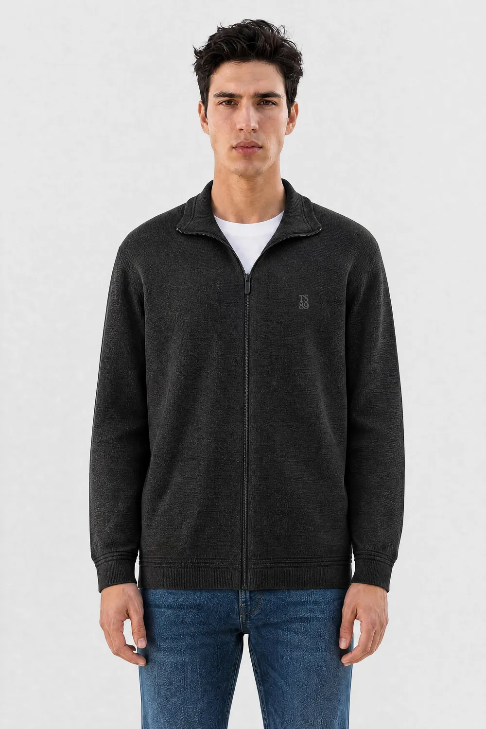 Teddy Smith G-Ettore 2 Gilet Uomo Nero Zip Cotone