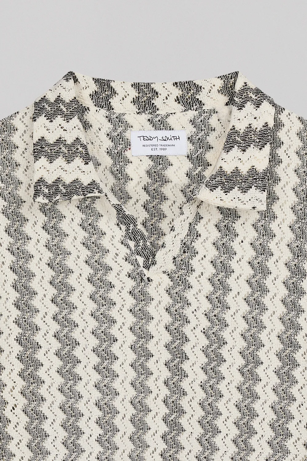 Teddy Smith P-Romario Polo Uomo Crema Zigzag Cotone