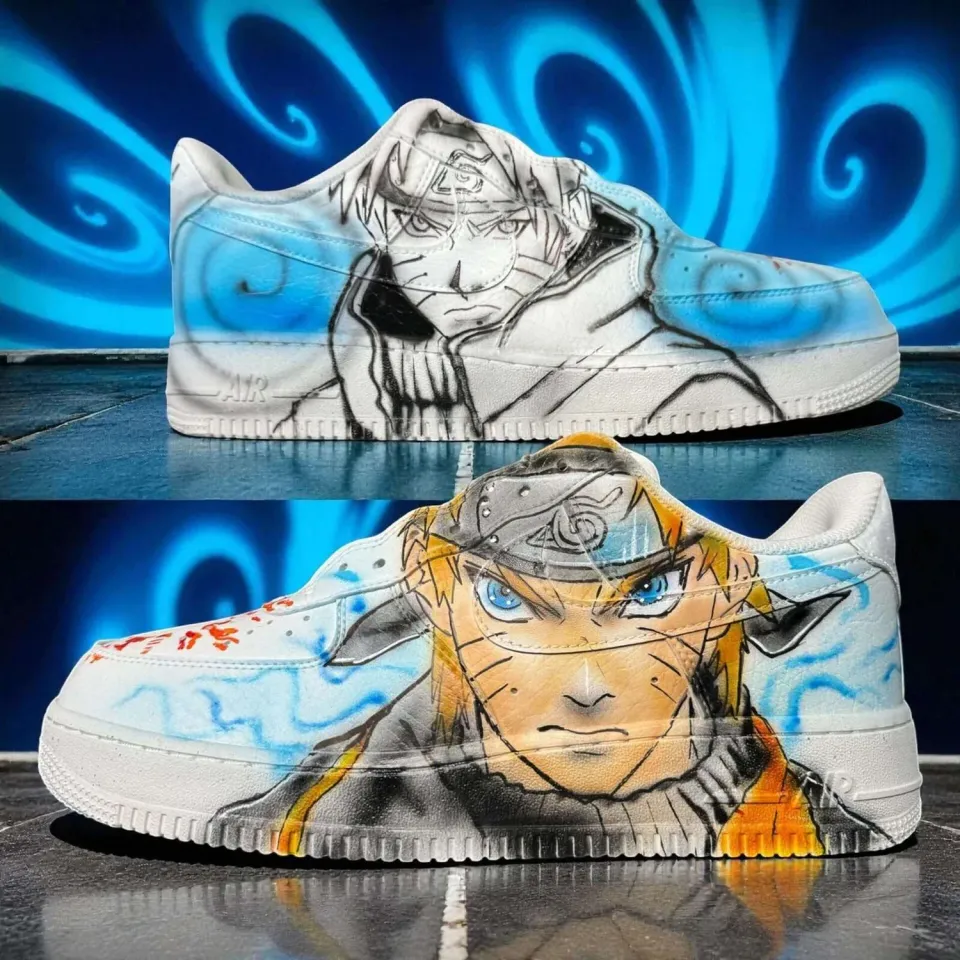 Never Say Never Air Force 1 Naruto Uzumaki Sneakers Dipinte Mano
