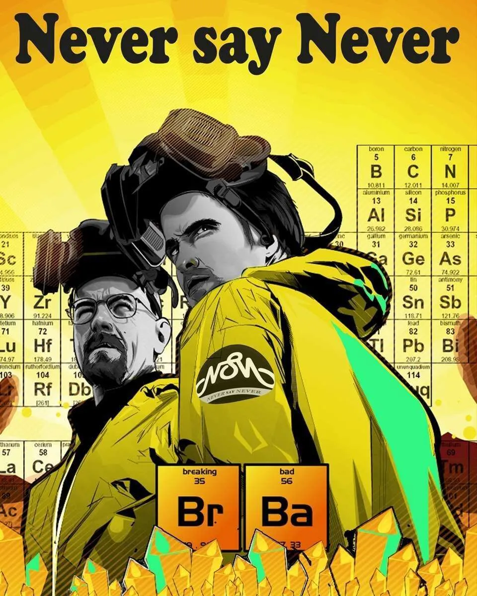 Never Say Never Heisenberg Jessie t-shirt tessuto breaking bad