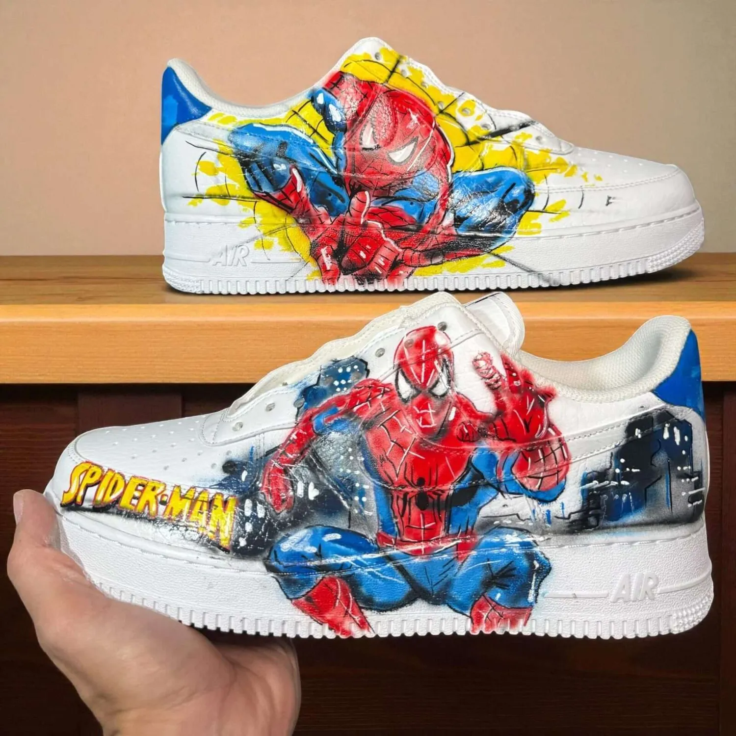 Never Say Never Nike Air Force 1 Spiderman scarpe dipinte a mano