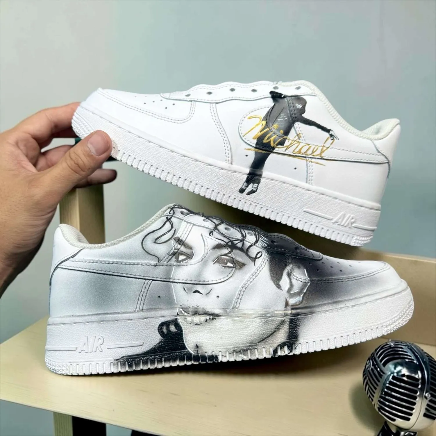Never Say Never Nike Air Force 1 Michael Jackson sneakers dipinte