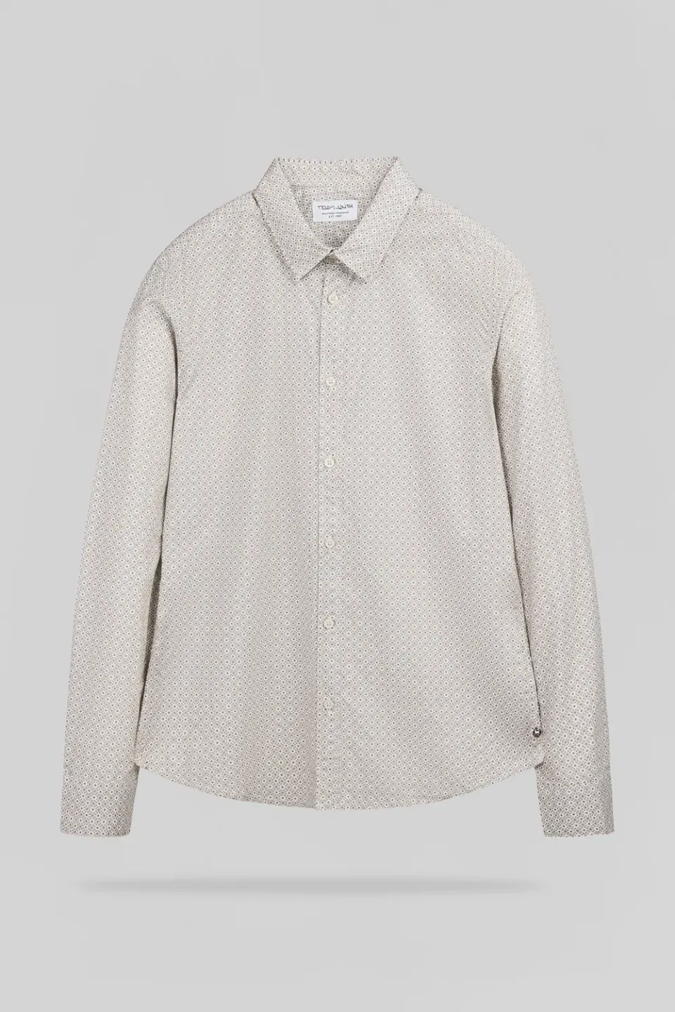 Teddy Smith Carton Camicia Uomo Slim Cream Stampa