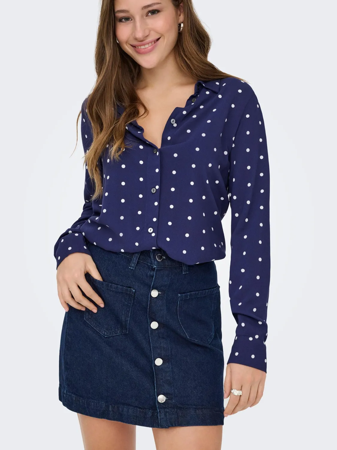 ONLY Onlamazing gonna jeans denim donna blu medio lavaggio