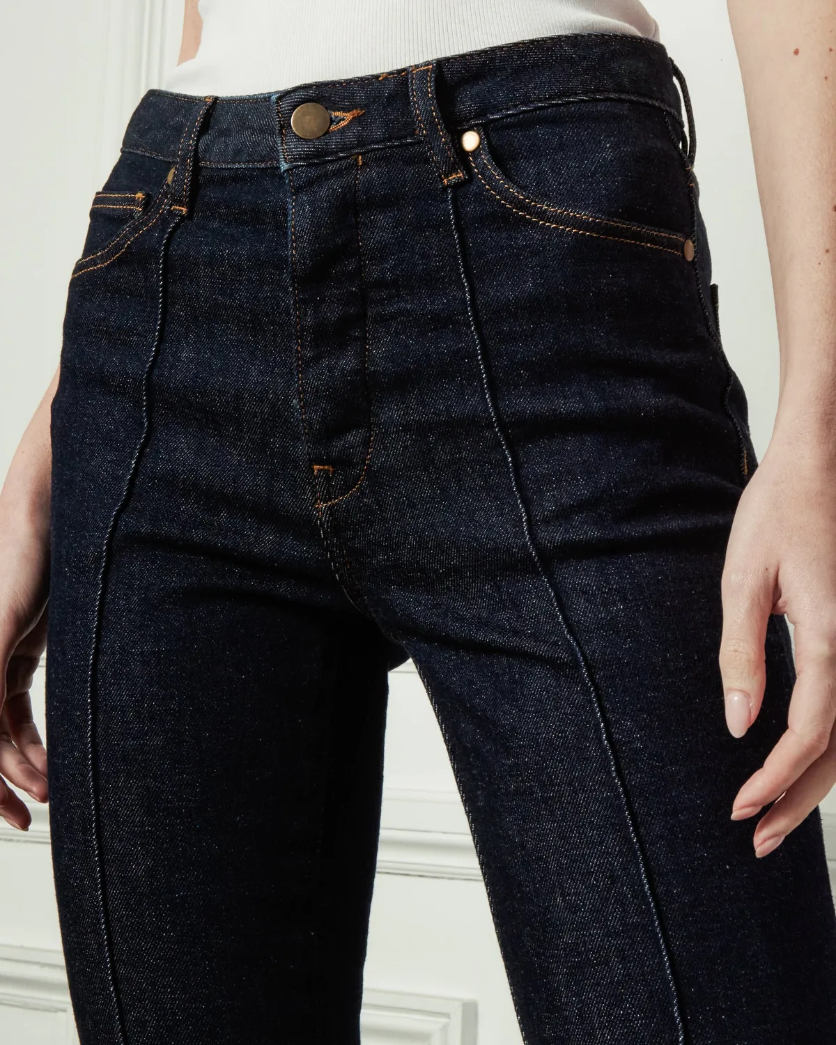 Acquaverde Jade jeans dritti Brut Lavé vita alta