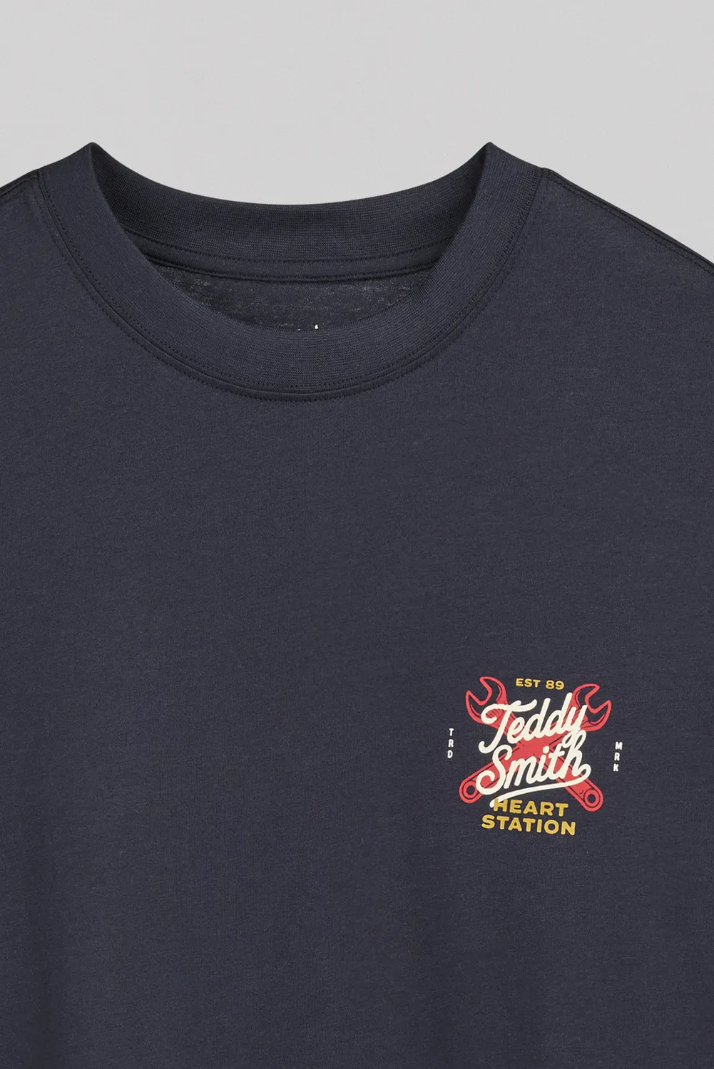 Teddy Smith T-Motorheat Dark Navy t-shirt loose fit uomo