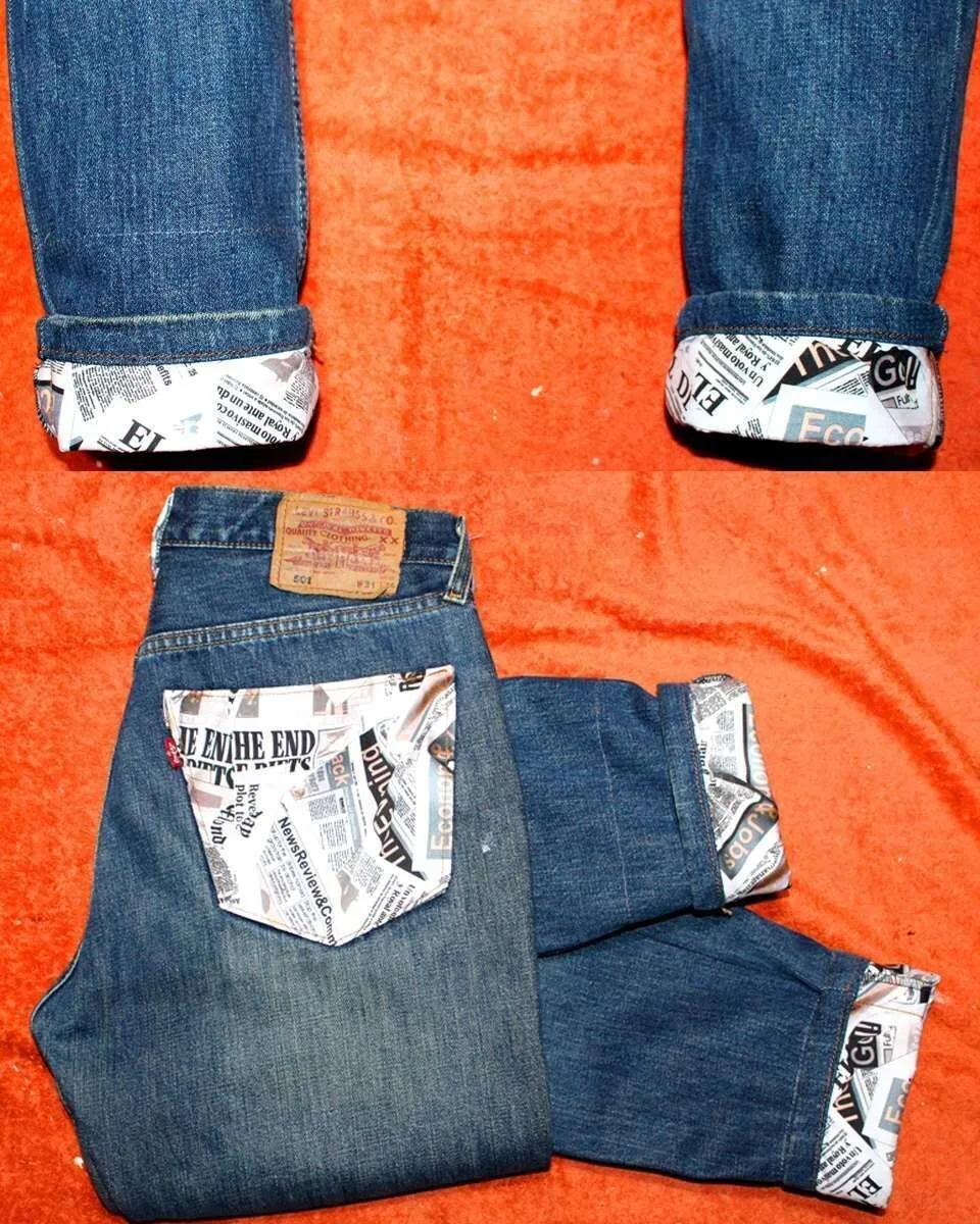 Never Say Never Levi’s Giornale jeans vintage tessuto custom