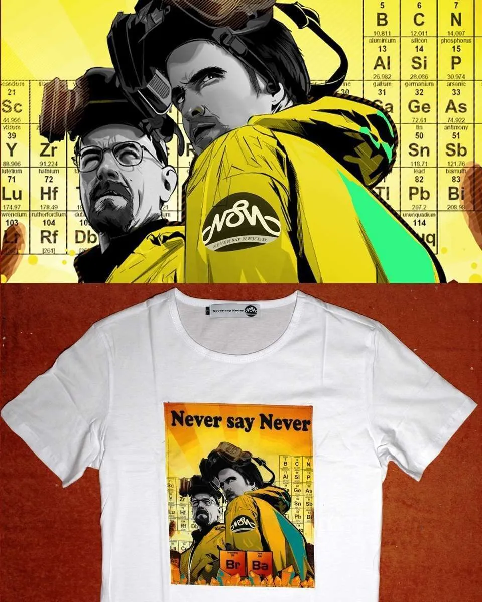 Never Say Never Heisenberg Jessie t-shirt tessuto breaking bad