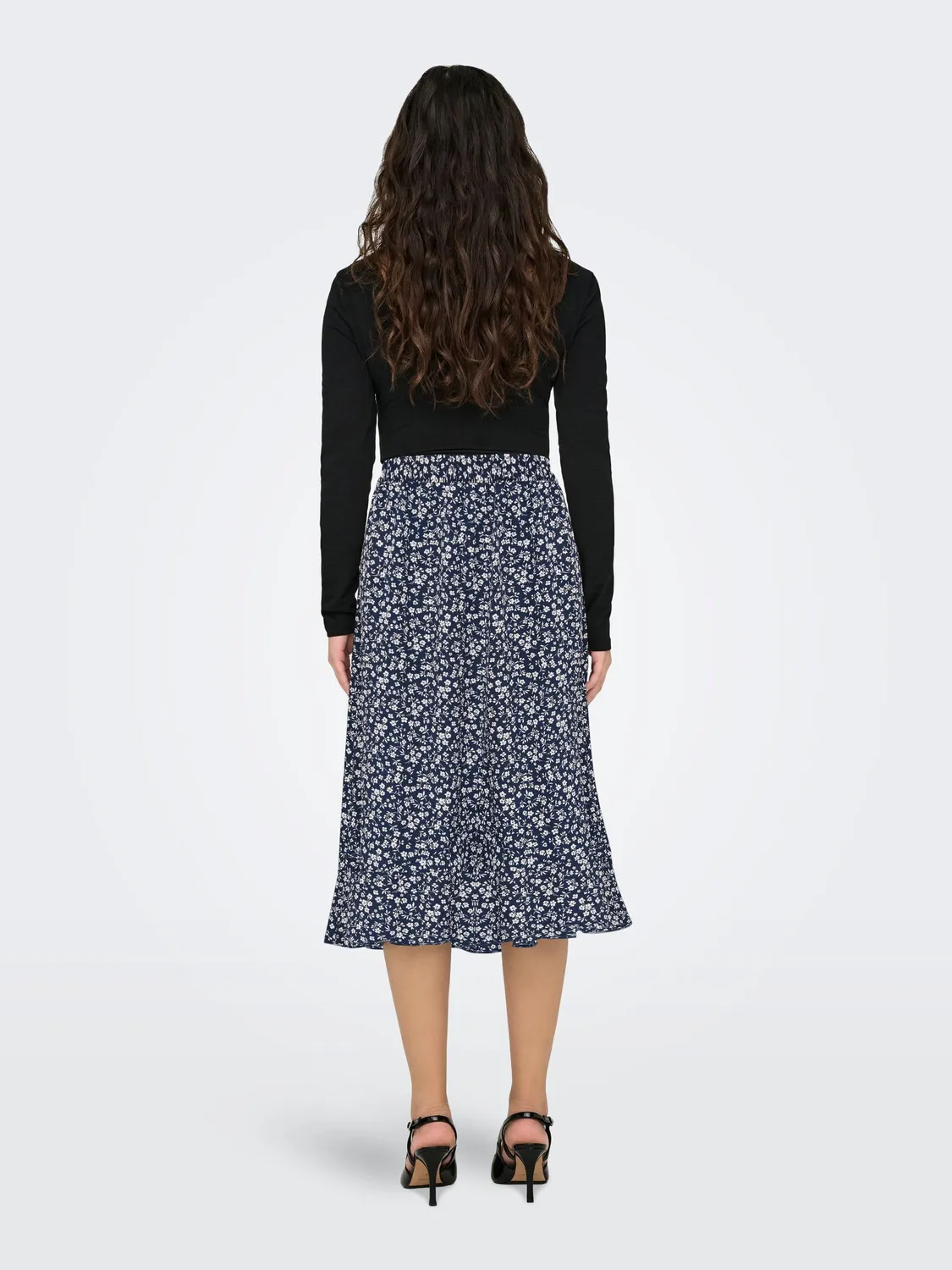 Only Onlcarly Gonna Lunga Donna XS con Volant Fluida