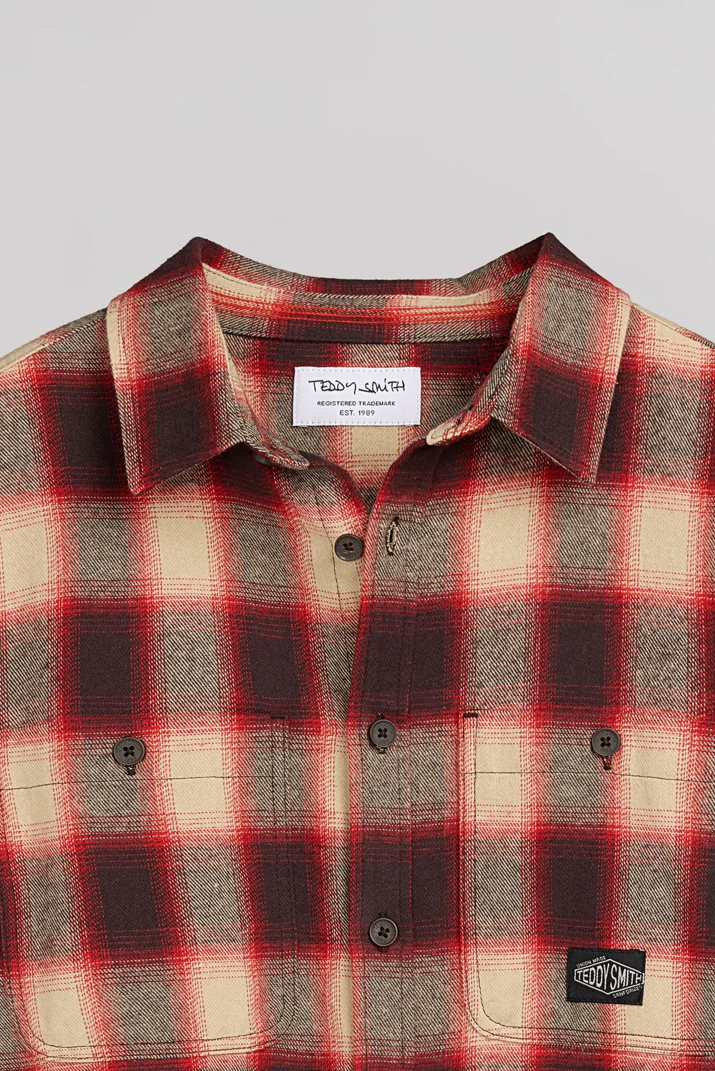 Teddy Smith C-Antho ML camicia flanella rosso vivo bambino