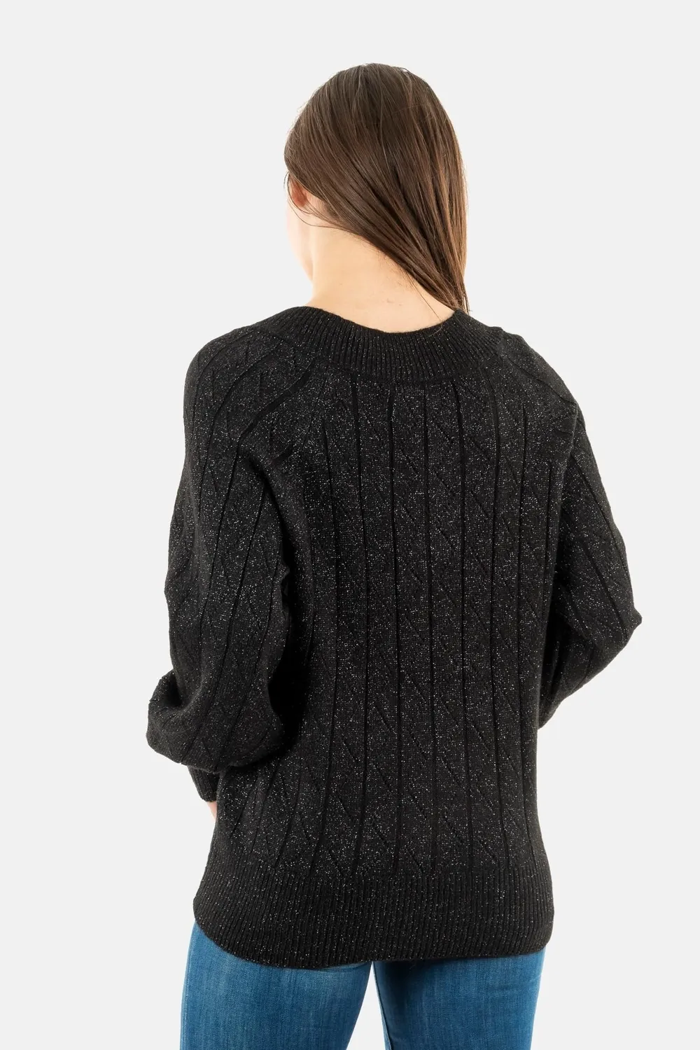 ONLY Onllucia Maglione Donna Nero Glitter Taglia M