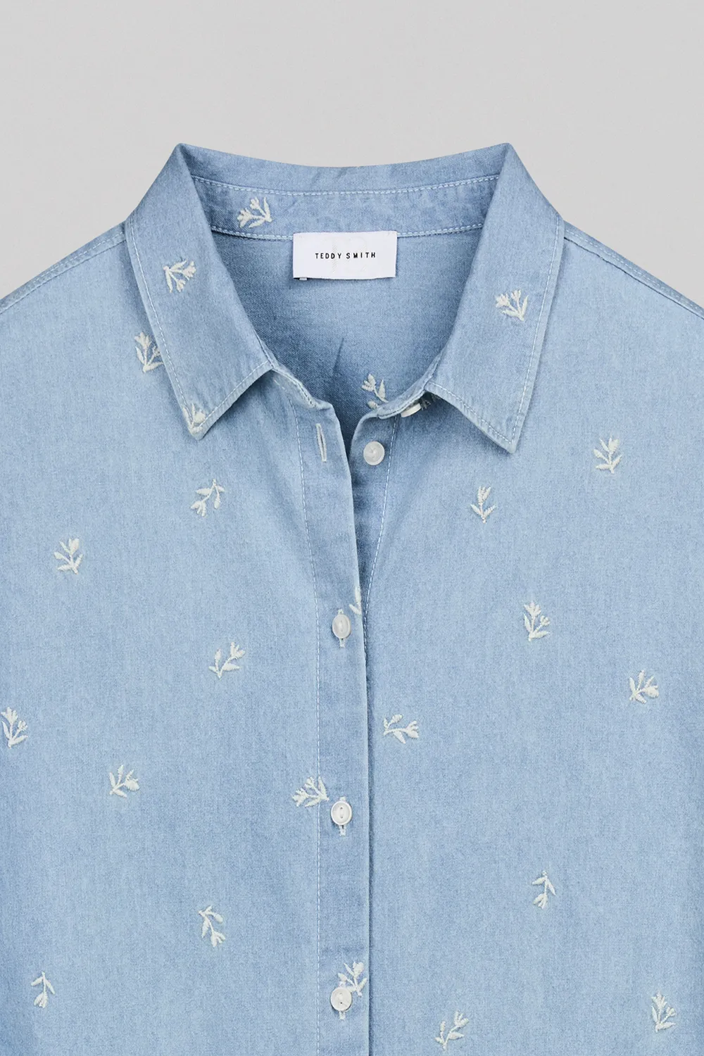 Teddy Smith C-Eliane ML Camicia Denim Donna ricamata