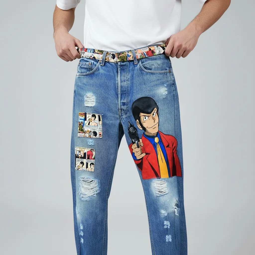 Levi's Vintage jeans dipinti Lupin vignette