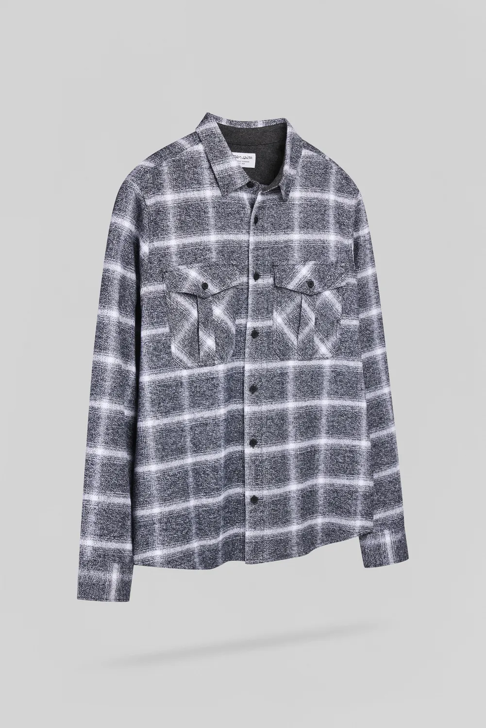 Teddy Smith C-Peak ML camicia quadri mélange black cotone