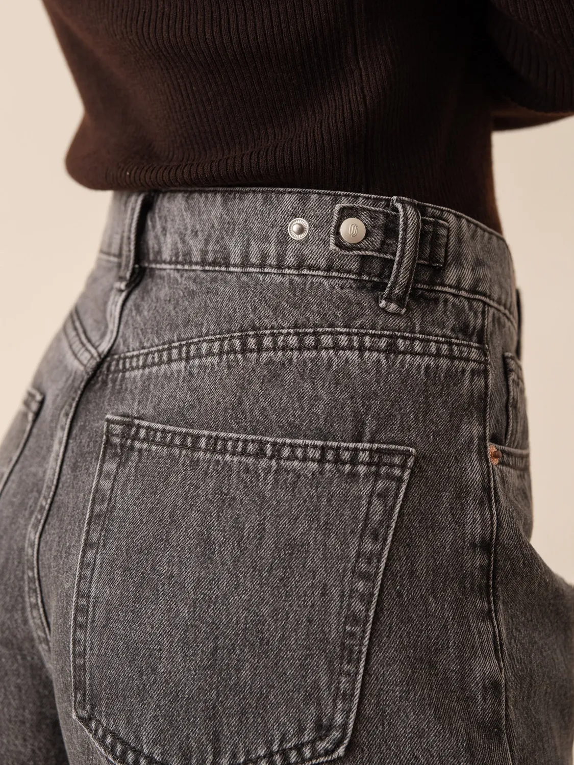 Oraije Brune jeans barrel grigio cotone