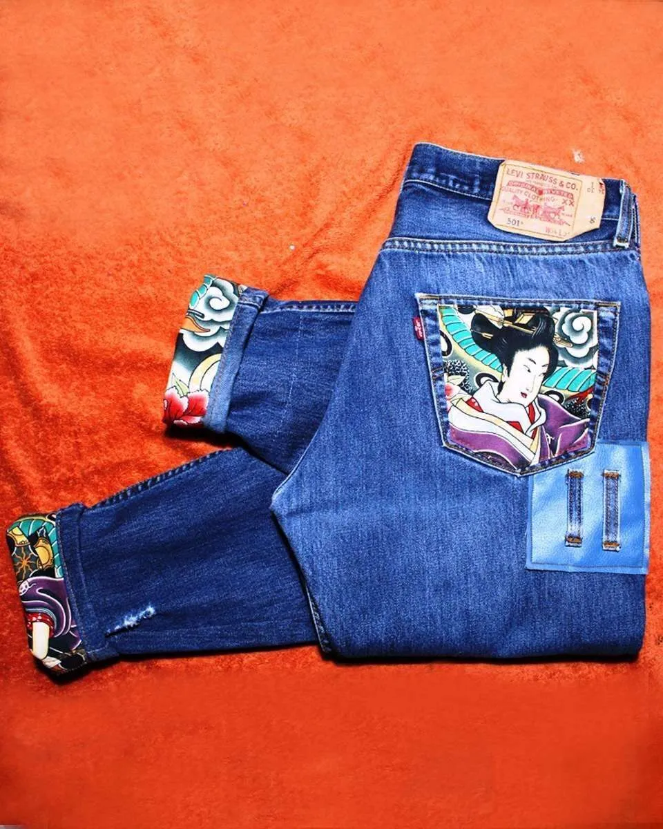 Never Say Never Levi's Vintage Jeans Geisha Serpente