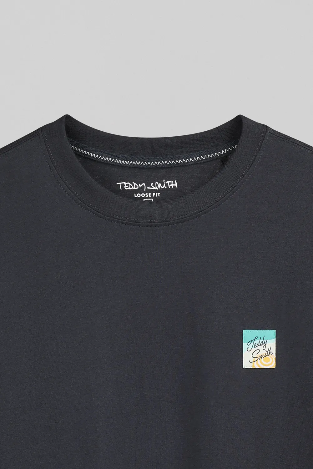 Teddy Smith T-Edric MC T-Shirt Uomo Blu Navy Cotone