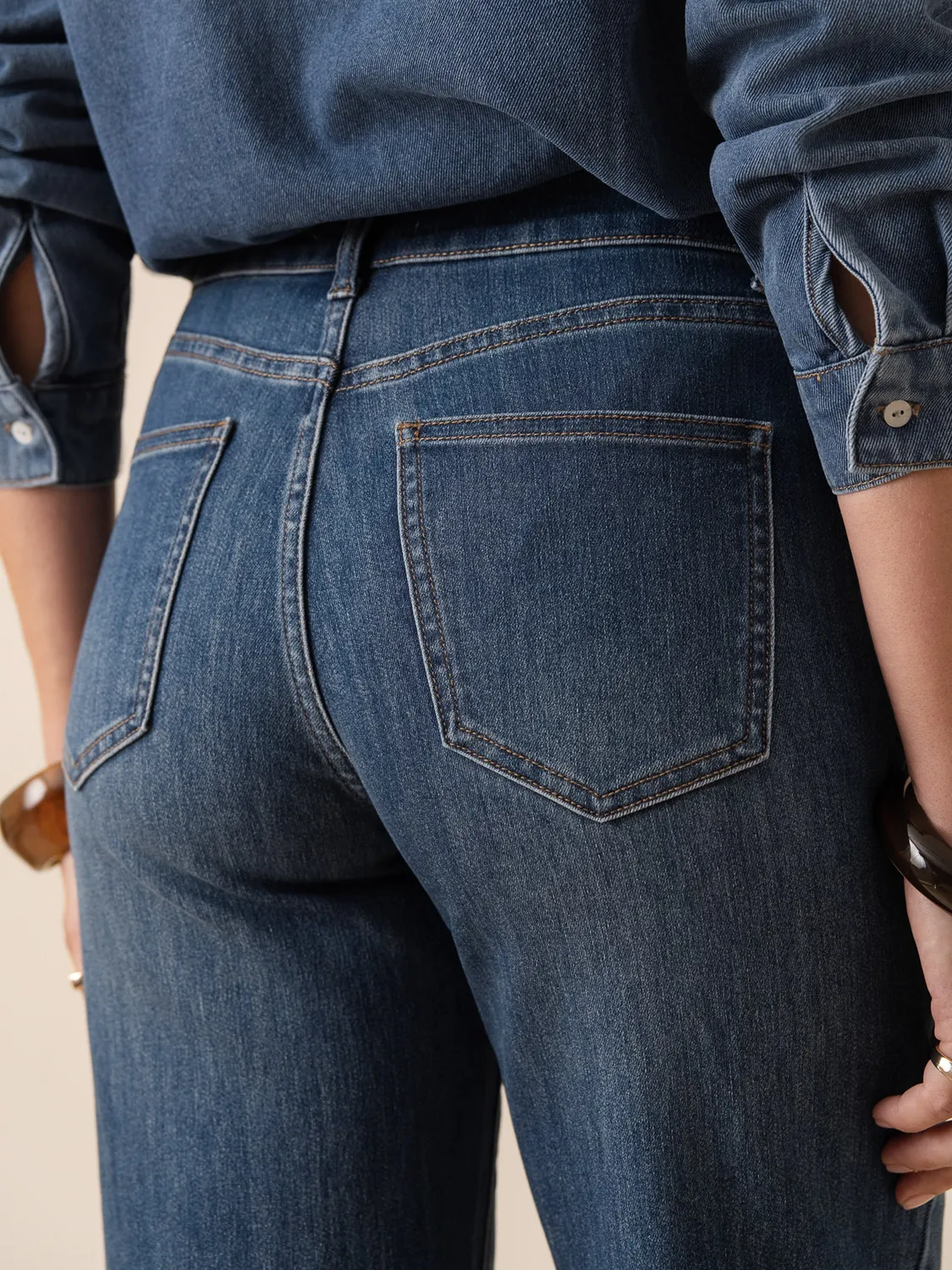 Oraije Lorie jeans flare blu stone in cotone
